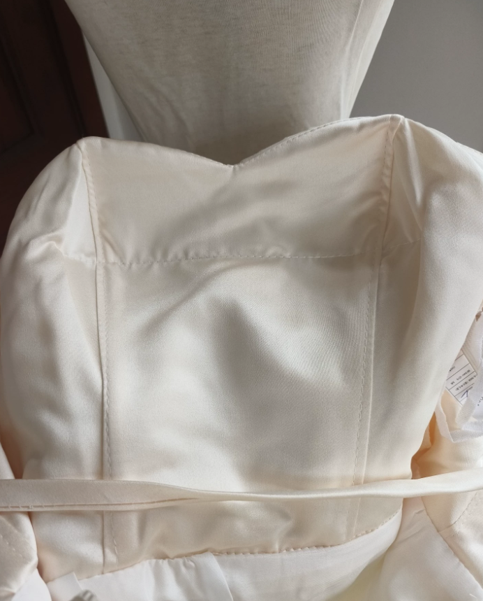 Mini robe de soirée en satin, sans bretelles, sans manches, ligne a, simple, C899