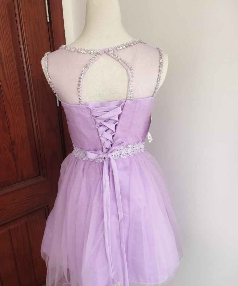 Mini robe de soirée en satin, sans bretelles, sans manches, ligne a, simple, C899