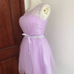 Mini robe de soirée en satin, sans bretelles, sans manches, ligne a, simple, C899