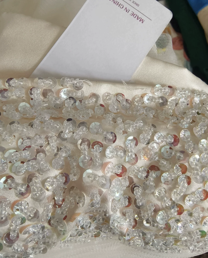 Charming Strapless Pastel Champagne Homecoming Dress Sequins Tulle Birthday Dress C8403