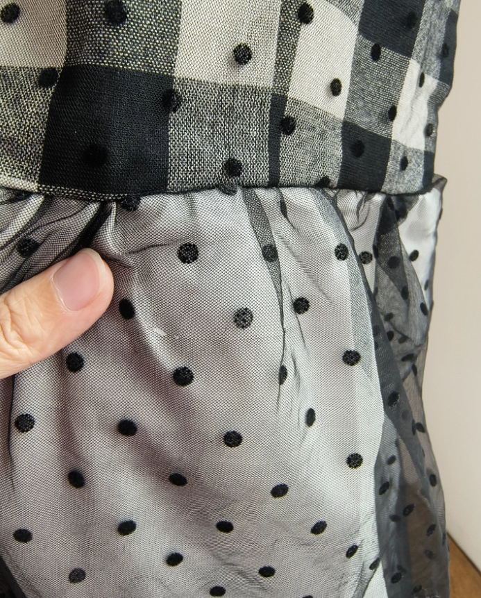 Cute Spaghetti Straps Black Homecoming Dress Plaid Tulle Birthday Dress C8404