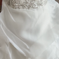 Sleek Strapless White Wedding Dresses Appliques Ruffles A-Line Bridal Dress C8406