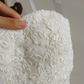Chic Strapless White Wedding Dresses Appliques Tulle A-Line Bridal Dress C8407