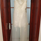 Chic Strapless White Wedding Dresses Appliques Tulle A-Line Bridal Dress C8407
