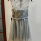 Trendy Jewel Neck Grey Homecoming Dress Appliques Tulle Birthday Dress C8408