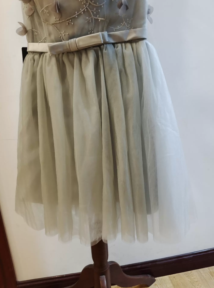 Trendy Jewel Neck Grey Homecoming Dress Appliques Tulle Birthday Dress C8408