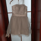 Mini robe de soirée en satin, sans bretelles, sans manches, ligne a, simple, C899