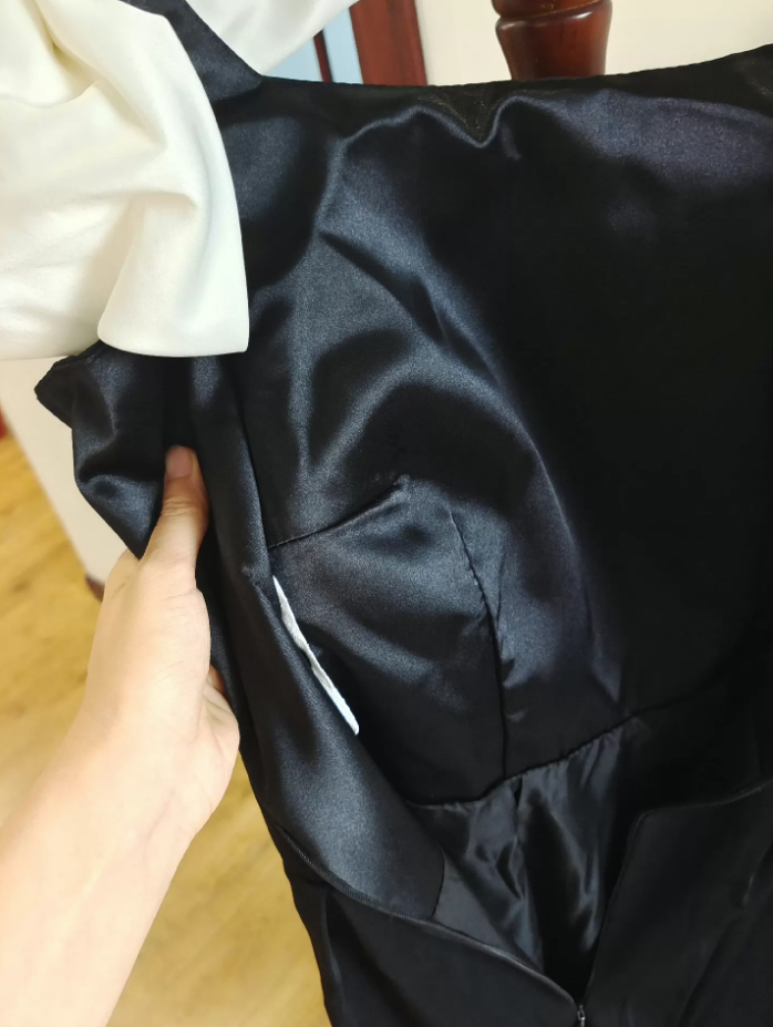 Modern Slit Black Prom Dress Bows Sheath Formal Dress C8412