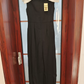 Modern Slit Black Prom Dress Bows Sheath Formal Dress C8412
