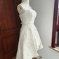 Charming Strapless White Homecoming Dress Lace A-Line Birthday Dress C8414