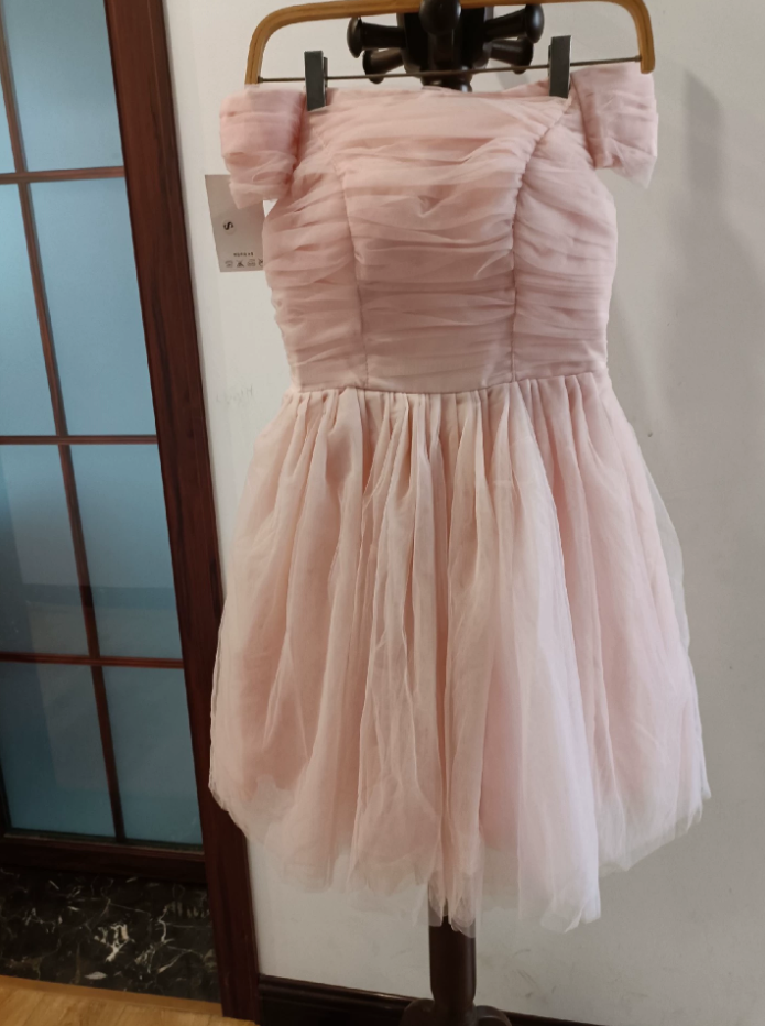 Mini robe de soirée en satin, sans bretelles, sans manches, ligne a, simple, C899