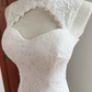 Graceful Cutout Lace White Wedding Dresses Appliques Sequins Mermaid Bridal Dress C8416