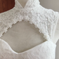 Graceful Cutout Lace White Wedding Dresses Appliques Sequins Mermaid Bridal Dress C8416