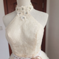 Charming Halter Neck Ivory Homecoming Dress Lace Sequins A-Line Birthday Dress C8420