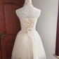 Charming Halter Neck Ivory Homecoming Dress Lace Sequins A-Line Birthday Dress C8420