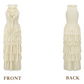 Graceful Halter Neck Ivory Prom Dress Tiered A-Line Lace Formal Dress C8424