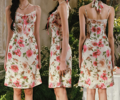 Sleek Spaghetti Straps Floral Homecoming Dress Lace Sheath Birthday Dress C8425