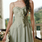 Sleek Spagheeti Straps Green Prom Dress Ruffles A-Line Formal Dress C8427