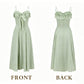 Sleek Spagheeti Straps Green Prom Dress Ruffles A-Line Formal Dress C8427