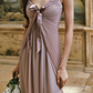 Robe de bal de princesse bustier à volants en satin long, robe de soirée C8117