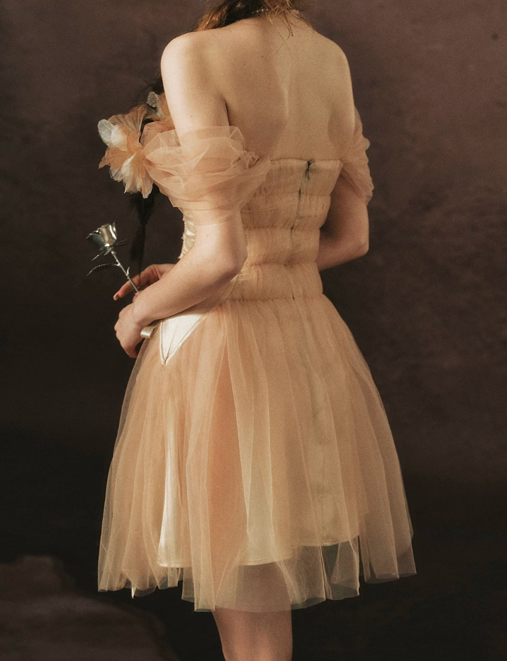 Mini robe de soirée en satin, sans bretelles, sans manches, ligne a, simple, C899