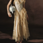 Robe de bal de princesse bustier à volants en satin long, robe de soirée C8117