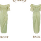 Dreamy Ruffles Green Prom Dress Appliques Tulle Sheath Formal Dress C8432