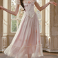 Robe de bal de princesse bustier à volants en satin long, robe de soirée C8117