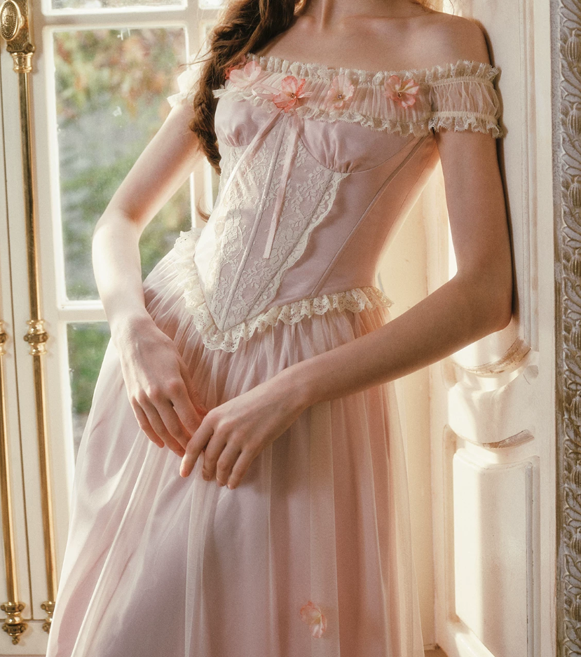 Robe de bal de princesse bustier à volants en satin long, robe de soirée C8117