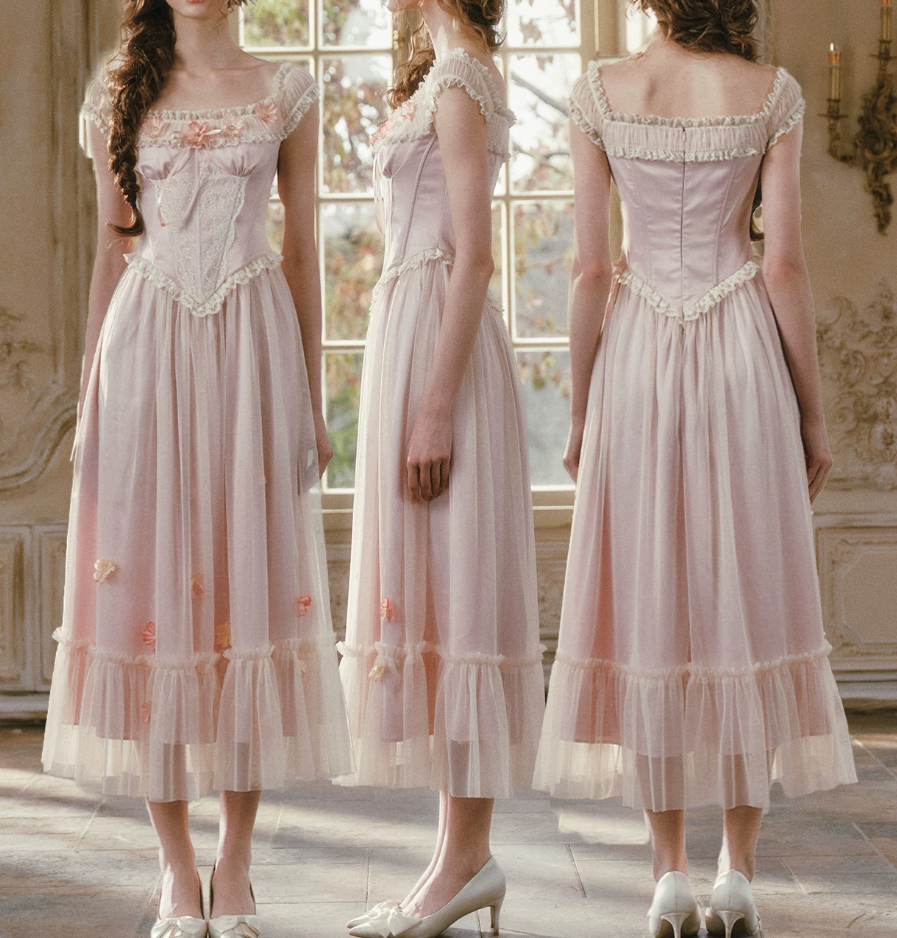 Robe de bal de princesse bustier à volants en satin long, robe de soirée C8117