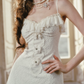 Mini robe de soirée en satin, sans bretelles, sans manches, ligne a, simple, C899