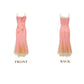 Ethereal Spaghetti Straps Pink Prom Dress Ruffles Appliques Mermaid Formal Dress C8436
