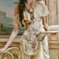 Dreamy Halter Neck Floral Homecoming Dress Lace Ruffles A-Line Birthday Dress C8437