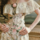 Dreamy Halter Neck Floral Homecoming Dress Lace Ruffles A-Line Birthday Dress C8437