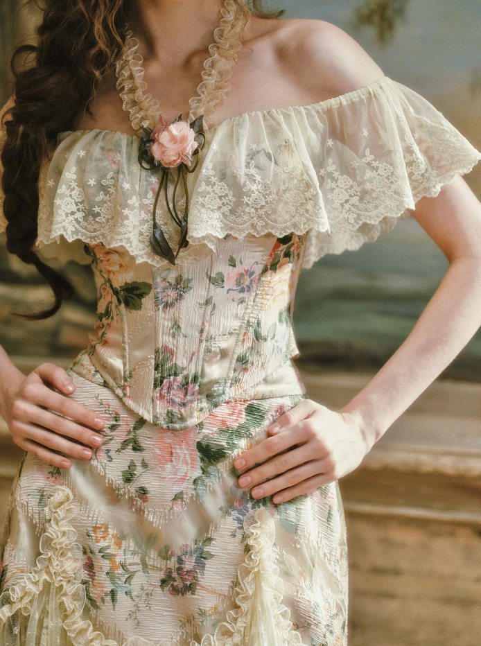 Dreamy Halter Neck Floral Homecoming Dress Lace Ruffles A-Line Birthday Dress C8437