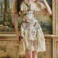 Dreamy Halter Neck Floral Homecoming Dress Lace Ruffles A-Line Birthday Dress C8437