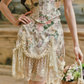 Dreamy Halter Neck Floral Homecoming Dress Lace Ruffles A-Line Birthday Dress C8437