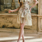 Dreamy Halter Neck Floral Homecoming Dress Lace Ruffles A-Line Birthday Dress C8437