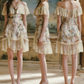 Dreamy Halter Neck Floral Homecoming Dress Lace Ruffles A-Line Birthday Dress C8437