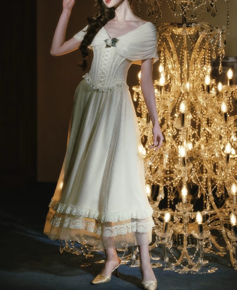 Robe de bal de princesse bustier à volants en satin long, robe de soirée C8117