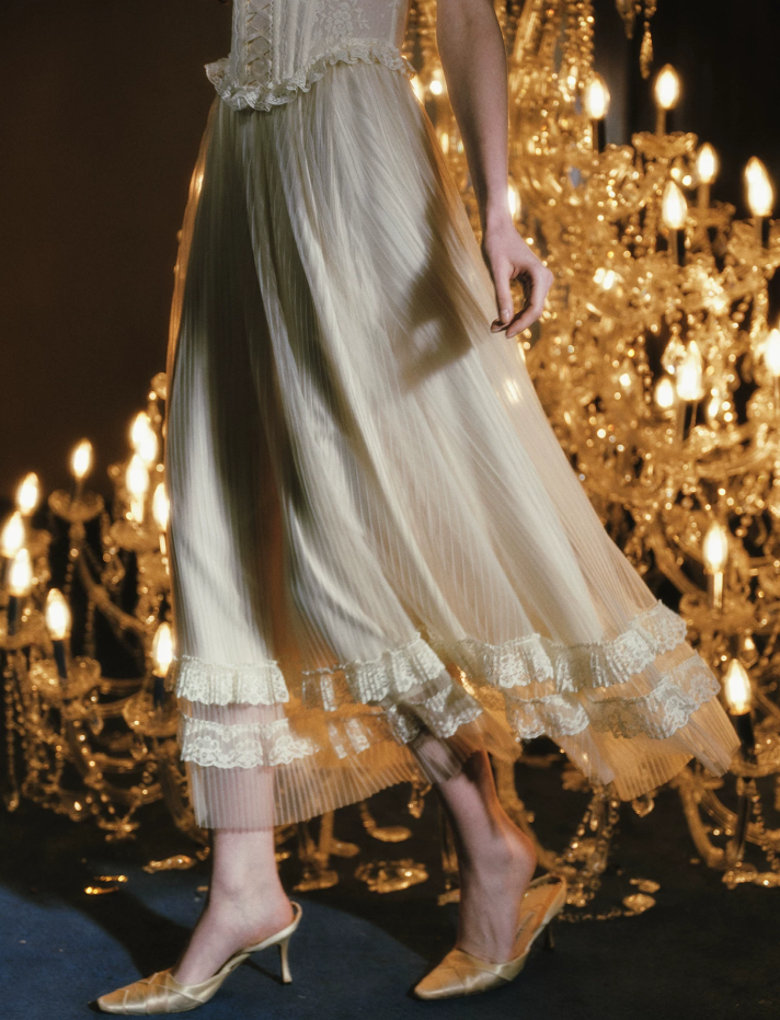 Robe de bal de princesse bustier à volants en satin long, robe de soirée C8117