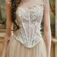 Robe de bal de princesse bustier à volants en satin long, robe de soirée C8117
