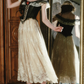 Attractive Spaghetti Straps Black Bodice Prom Dress Ivory Lace Tulle A-Line Evening Dress C8442