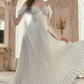 Robe de bal de princesse bustier à volants en satin long, robe de soirée C8117
