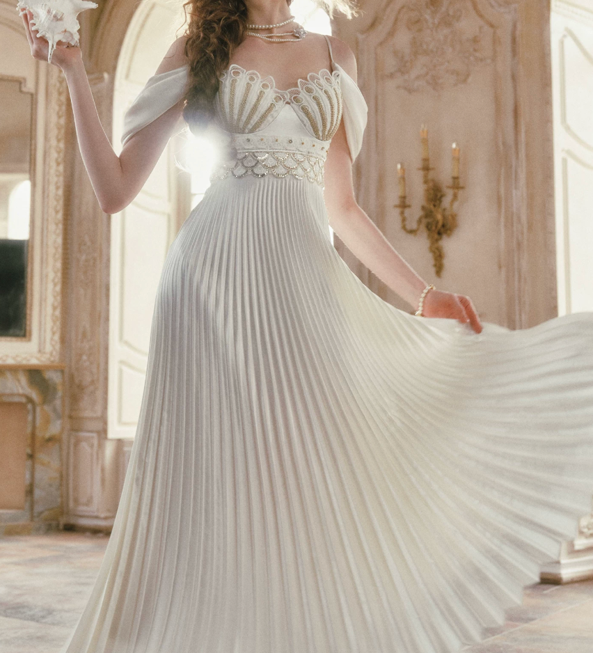 Robe de bal de princesse bustier à volants en satin long, robe de soirée C8117