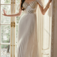 Robe de bal de princesse bustier à volants en satin long, robe de soirée C8117