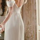 Robe de bal de princesse bustier à volants en satin long, robe de soirée C8117