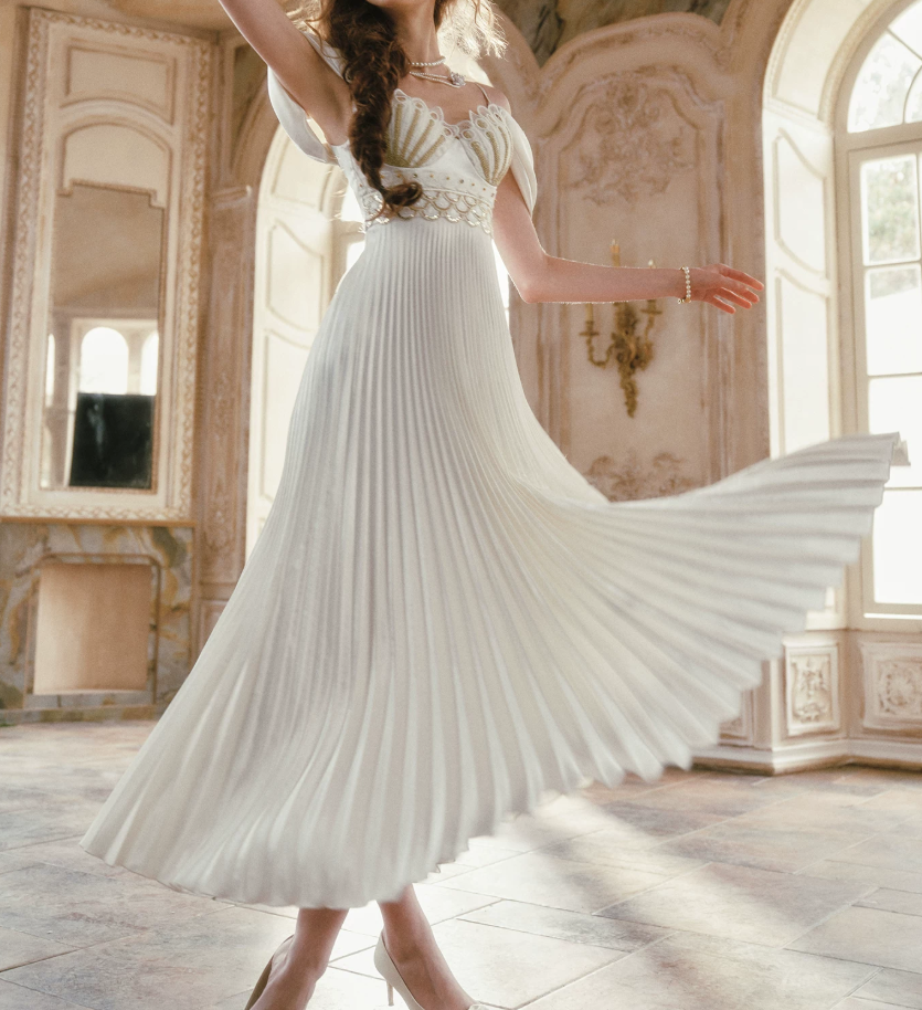 Robe de bal de princesse bustier à volants en satin long, robe de soirée C8117