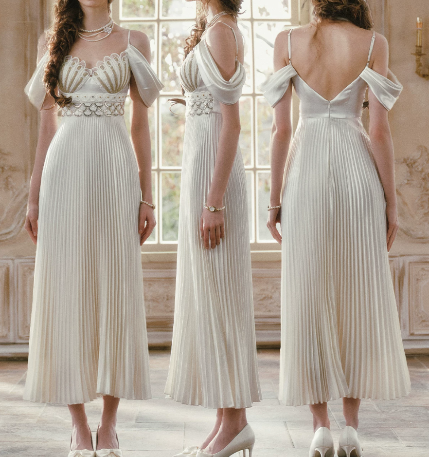Robe de bal de princesse bustier à volants en satin long, robe de soirée C8117