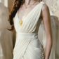 Robe de bal de princesse bustier à volants en satin long, robe de soirée C8117